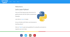 Desktop Screenshot of letslearnpython.com