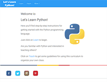 Tablet Screenshot of letslearnpython.com